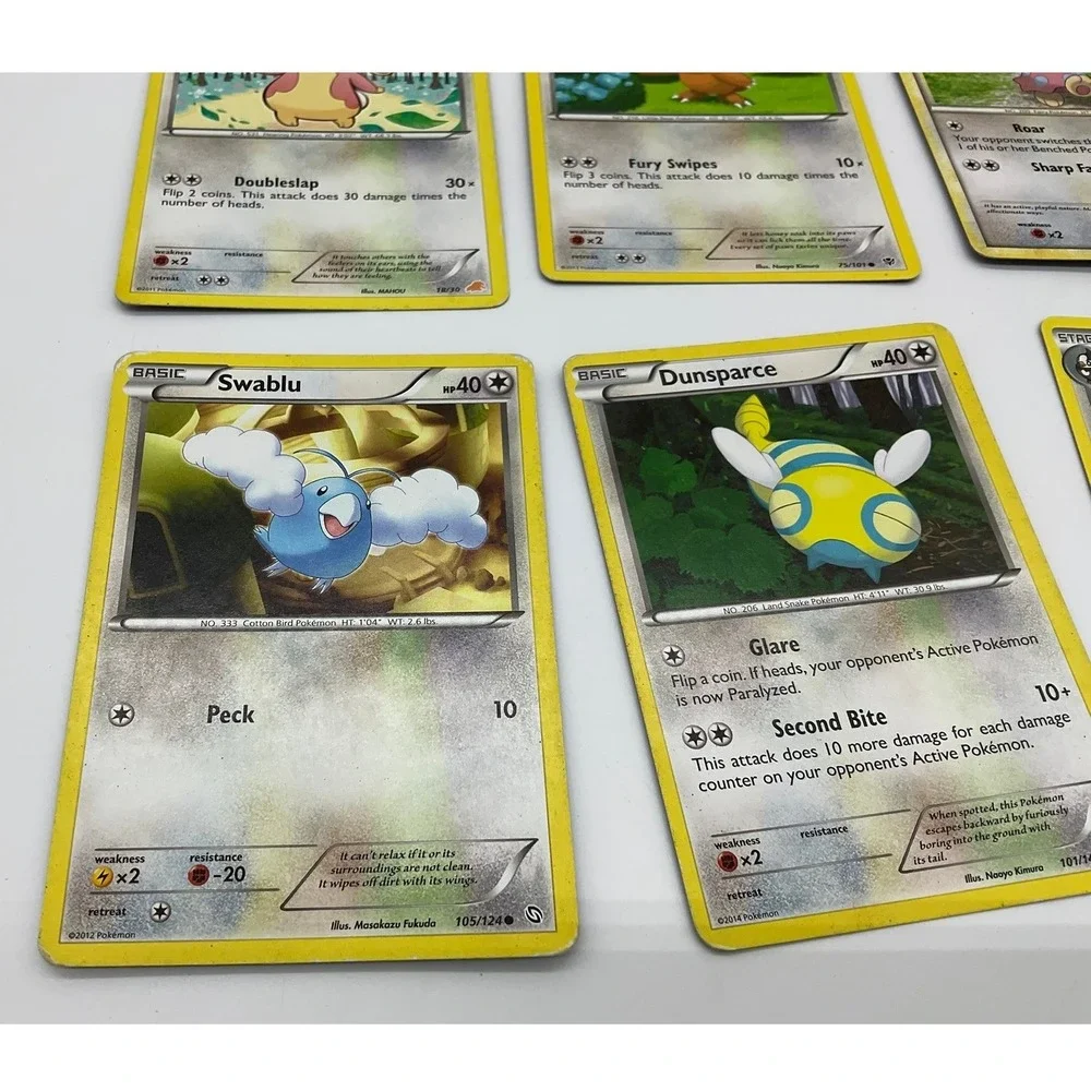 Pokemon Cards Lot of 6 Kids OS Multicolor Normal Type TCG Bundle Collectible